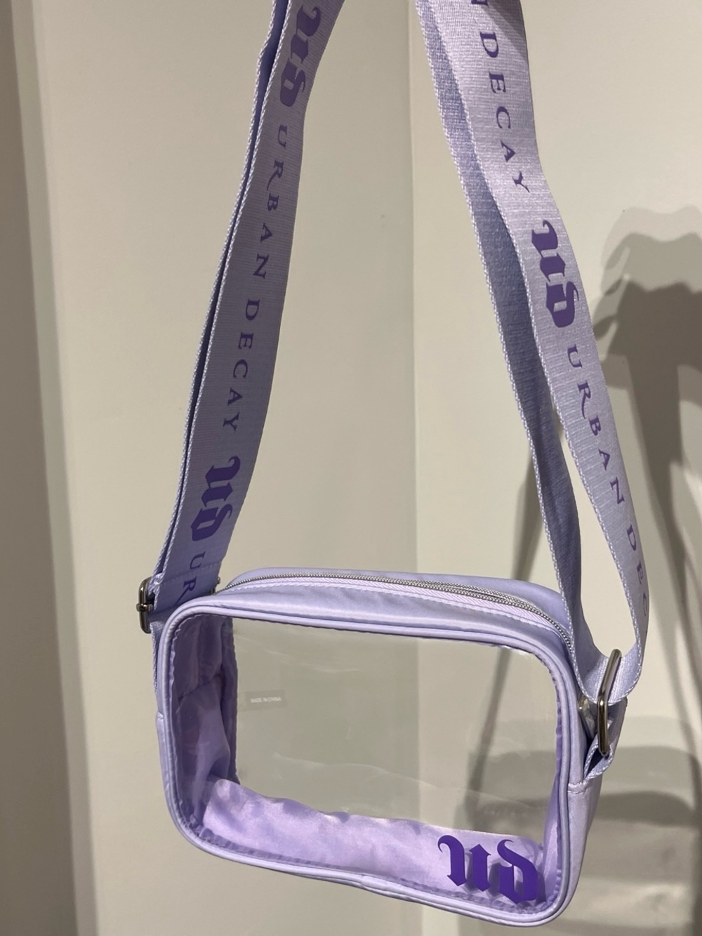 Urban Decay Lilac Clear Crossbody Bag with Adjustable Strap